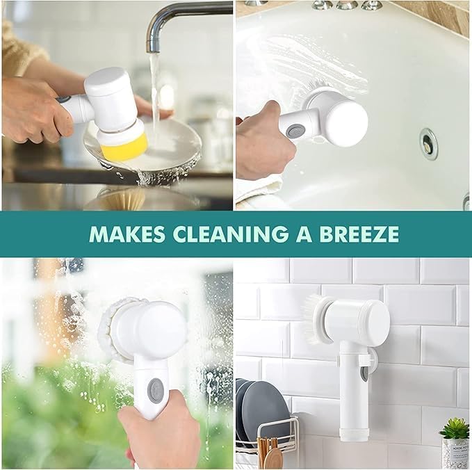 <b>Wireless 3-in-1 Spin Scrubber Cleaning Brush </b> – Perfect for Kitchen & Bathroom | Free Cash On Delivery in 3-5 Days