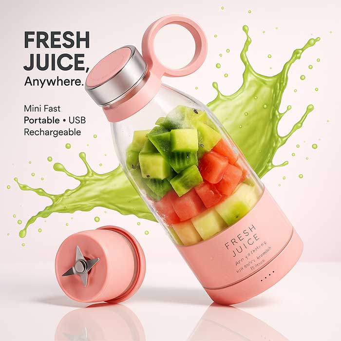 Portable Mini Blender for Fresh Juice | Home & Kitchen | Free Delivery in 3-5 Days