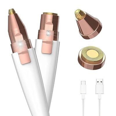 2-in-1 Rechargeable Eyebrow & Facial Hair Trimmer for Women – Painless Hair Removal | Free Cash On Delivery in 5 Days